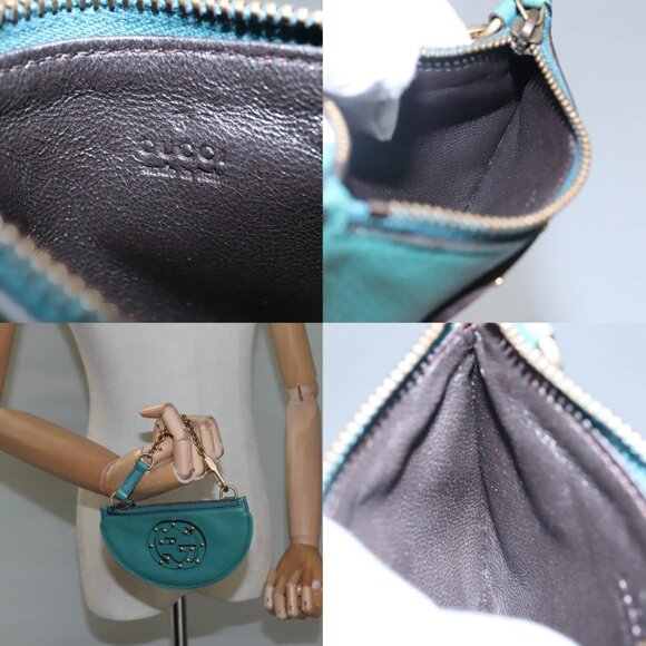 GUCCI Coin Purse Leather Green Auth 110449V - Picture 14 of 15